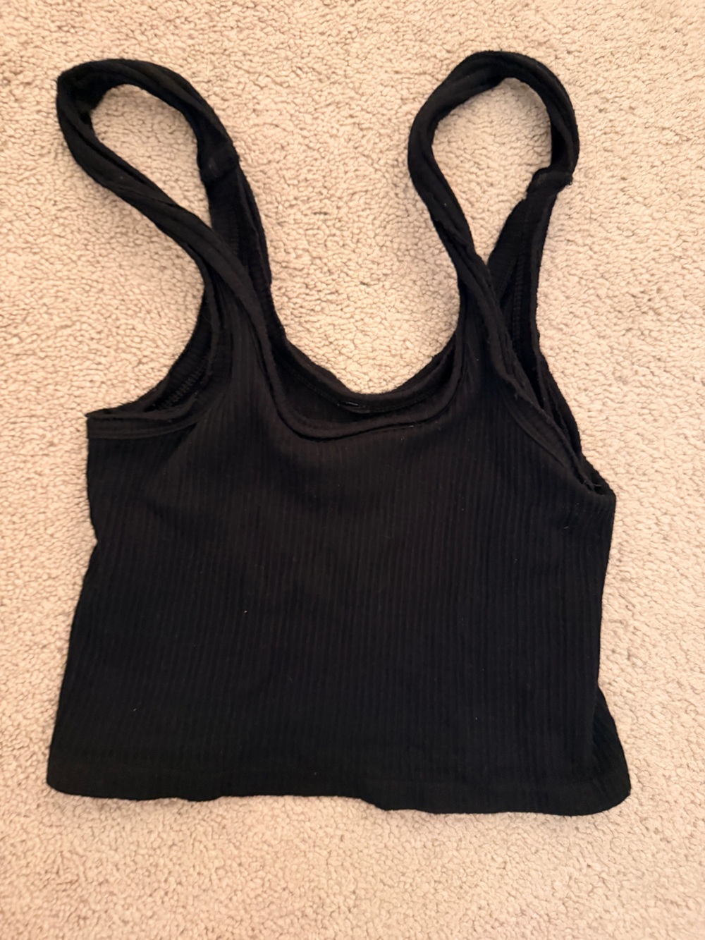 Urban Outfitters Black Ribbed Crop Tank